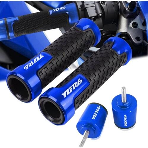 7/8'' 22mm Motorcycle Handlebar Grips End Handle Bar Cap Ends Plug For Yamaha YZF-R6 YZFR6 2017-2020 2021 2019 2018 With Logo