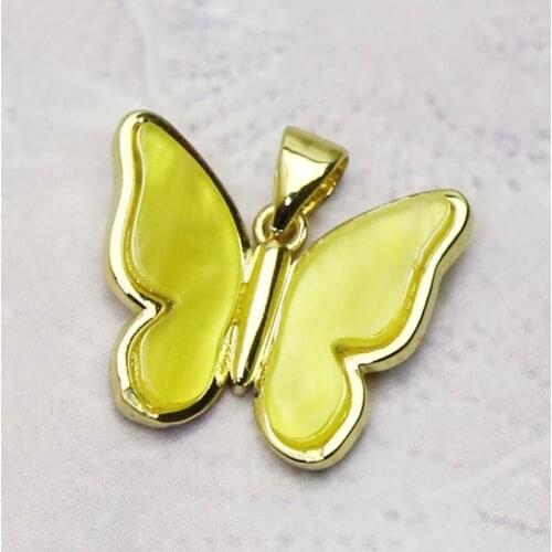 8 Pcs Tiny butterfly pendant accessories for necklace making Rainbow color jewelry chain Fashion jewelry 7204