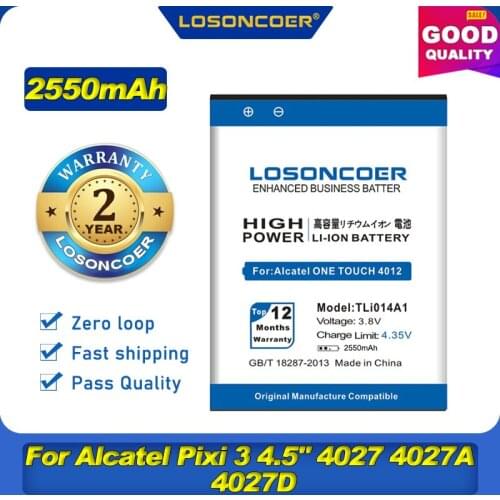 2550mAh TLi014A1 CAB31P0000C1 Battery For Alcatel Pixi 3 4.5" 4027 4027A 4027D 4027X 4010 4010D 4012 4030 4030D 4030A 5020 5020D