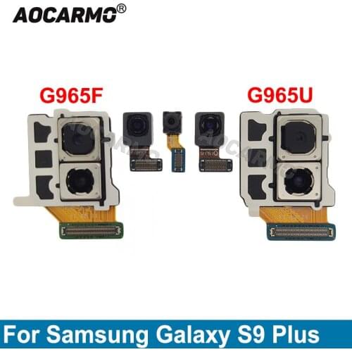 Aocarmo For Samsung Galaxy S9+ S9Plus G965F G965U Iris Scanning Front Face + Back Rear Camera Module Big Camera Flex Cable