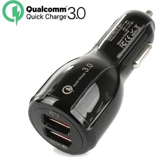 39W 6A USB Dual Car Charger For Mobile Phone Dual Usb Car Charger Qualcomm QC 3.0 Fast Charging Adapter Mini Usb Car Charger