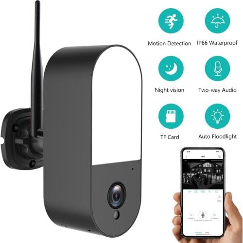 Wireless Security Floodlight Camera,2MP Outdoor WiFi Surveillance Camera with Night Vision,Two-way Audio,AI Humanoid Detection