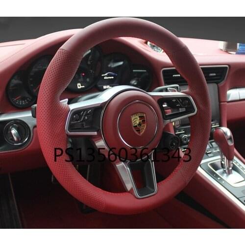 Suitable for Porsche Cayenne Macan 911 718 Panamera cayman hand-stitched steering wheel cover suede leather grip cover