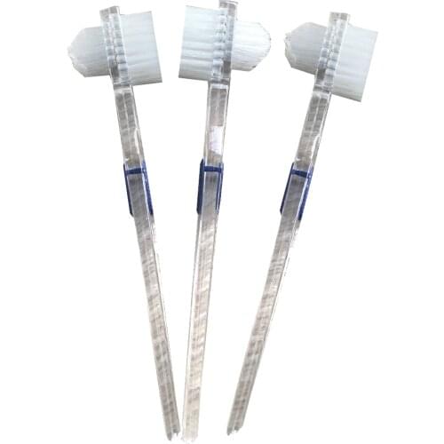 3pcs Transparent Denture Brush False Teeth Cleaning Brush Double-sided Toothbrush Artificial Teeth Cleaning Tool