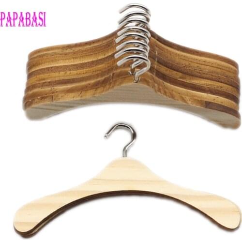 Papabasi 10pcs/lot doll wood hangers for 18inch bjd . sd 1/3 1/4 1/6 BJD doll accessories