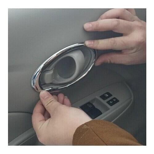 For Nissan Versa Sedan hatchback note SR 2014 2015 ABS chrome interior handle cover car accessories trim stickers