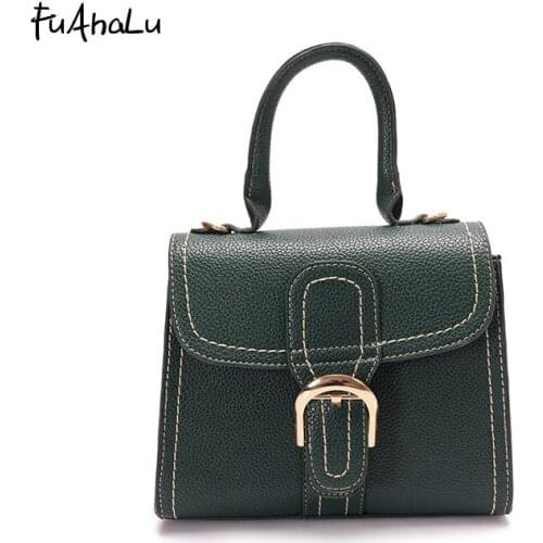 FuAhalu Fashion handbag new casual lychee pattern single shoulder Messenger small square bag