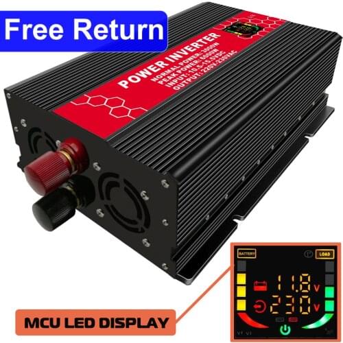 Intelligent Control Inverter 12v 24v 110v-220v Converter 3000W dc to ac inverter with LED digital display