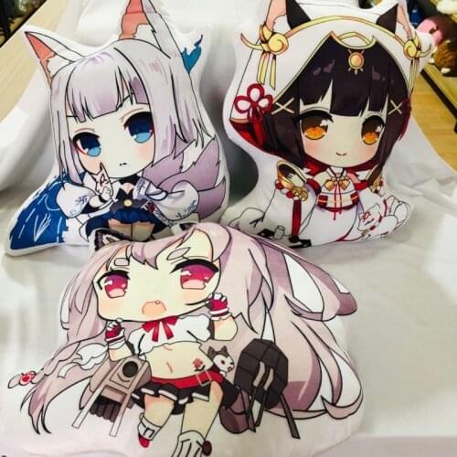 Anime Azur Lane Plush Pillow Toy Cosplay Short Stuffed Pillow Back Cushion Doll Gift