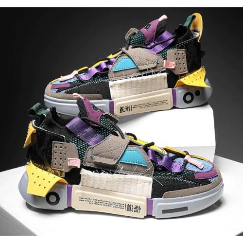 2020 Trending Shoes Men High top New Design Colorful Hip-hop Sneakers Men Fashion Platform Breathable Trainers Men Shoes Casual