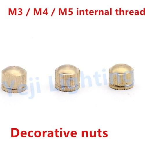 M3 M4 M5 thread Pure copper decorative nut for chandelier ceiling rose ceiling plate retro edison brass lighting accessories