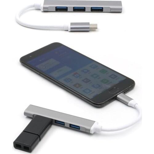 Multiport USB C Hub 4 Ports Type C to USB 3.0 Converter OTG Adapter Cable For Macbook iMac PC Laptop Mobile Portable TypeC Hub