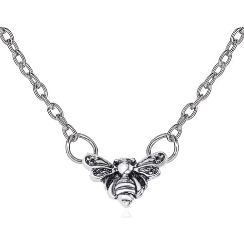 Modyle Fashion New High Quality Cute Bee Necklace Silver Color HoneyBee Pendant Necklace For Women Valentines Day gifts