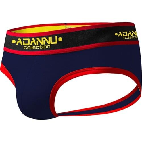 2020 ADANNU Brand Mens Sexy Thongs briefs Double D G-string Thong Gay Underwear Male Jockstraps cotton solid broadside