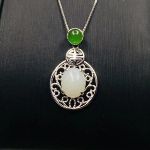 Natural Charm Jewellery Fashion Accessories Hand-Carved Hollow Man Luck Amulet Gifts Pendant Necklace