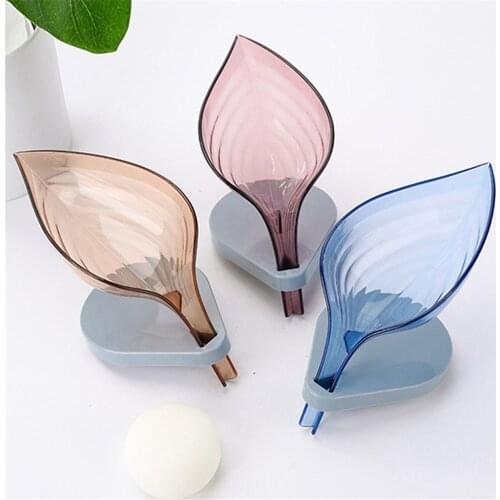 2020 New Leaf Shape Soap Box Non-slip Bathroom Soap Holder Dish Storage Plate Tray Bathroom Soap Container Bathroom Supplies