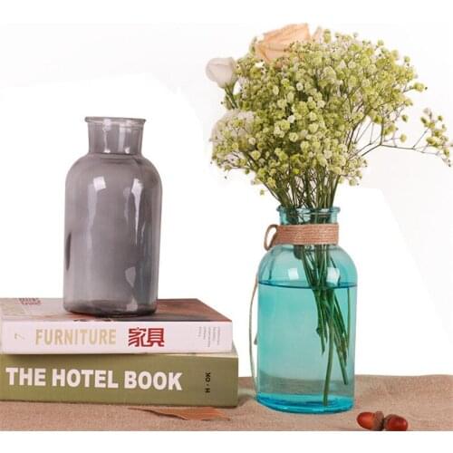 Office Desktop Decor Creative Hydroponic Bottle Vase Home Decor Transparent Crystal Glass Vase