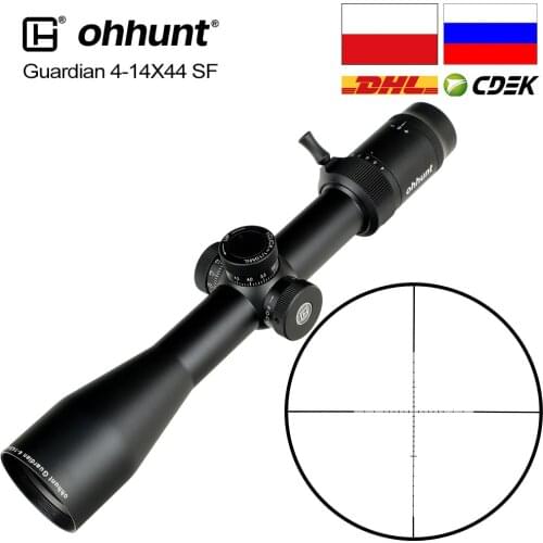 Hunting ohhunt Guardian 4-14X44 SF Rifle Scope 30mm Tube Side Parallax Tactical Riflescopes with KillFlash Cover and Mount Rings