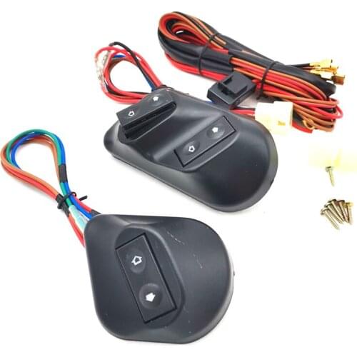 3PCS Buttons Car Electric Power Window Switch & 12V Wire Harness Kits Universal