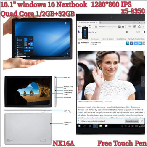 8.28 Big Sale 1/2/4+32GB 10.1 Inch Windows 10 Tablet PC Quad Core 1280*800 IPS WiFi Dual Cameras CPU x5-8350 Tablets 5000MHA