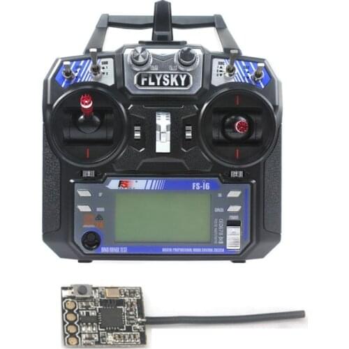 Flysky 6CH 2.4G FS-i6 AFHDS 2A LCD Transmitter Radio System with FS-RX2A Pro Receiver for Mini FPV Racing Drone RC Helicopters