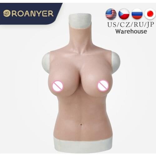 Roanyer Realistic G Cup Breast Forms For Transgender Big Silicone Fake Boobs Male To Female Drag Queen Costume False Tits