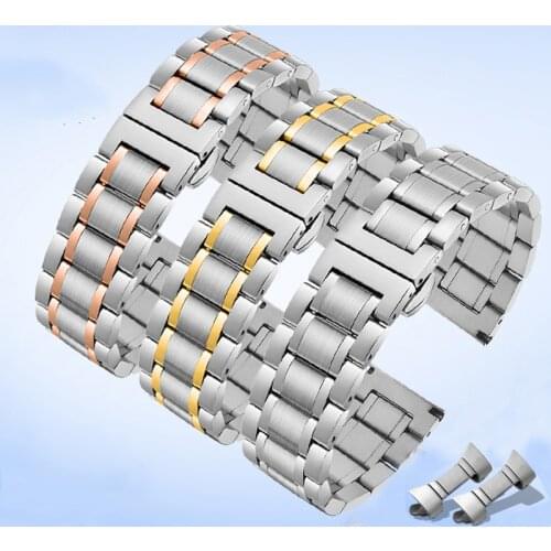 316L stainless steel strap is suitable for Tissot 1853 couturier T035 Longines Omega metal watch chain for men and women