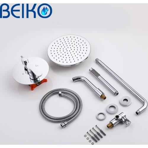 Concealed Bathroom Bath Faucet Sealed Brass Diverter Mixer Tap Set Rain Fall Valve System Kit Hand held 10"Shower Head Wall Arm