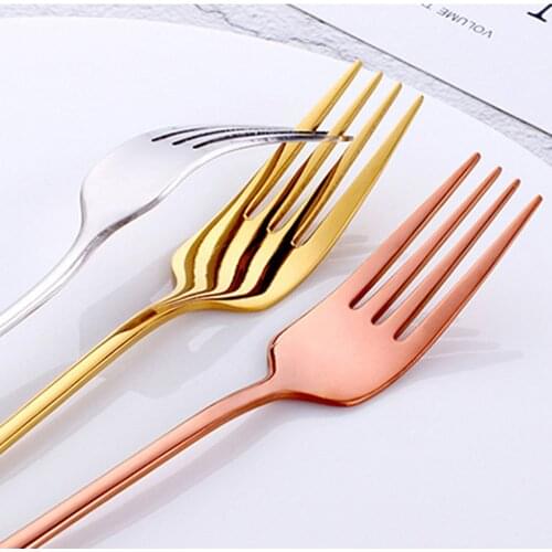 Random color Fruit Forks Dinner Meal Salad Cake Dessert Fork Tableware Stainless Steel Tools