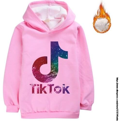 Tik Tok Girls Hoodies Birthday Fur Sweatshirts Birthday Baby Clothes Children Sweater Kids Clothing Cotton Outfit