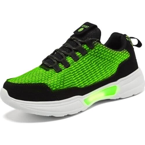 USB Charger glowing sneakers Lighted shoes for Boy&Girl Casual led shoes for children led slippers Luminous Sneakers Red Green