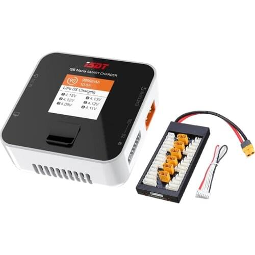 ISDT Q6 Nano BattGo 200W 8A Lipo Battery Charger White Color With XT60 Plug Parallel Charging Board