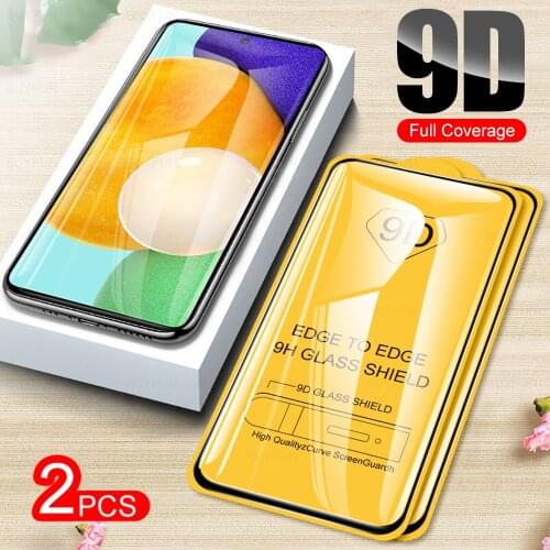 2PCS 9D Full Glue Protective Glass For Samsung Galaxy A02 A12 A22 A32 A42 A72 A 12 32 52 2021 4G 5G Sceen Protectors Film Cover