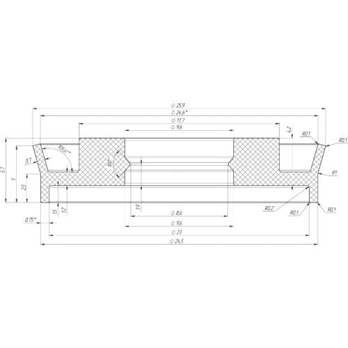 1.9x25.9x5.7 ID X OD X H MM Polyurethane (PU)85 RED U Cup seal Hydraulic cylinder U cup