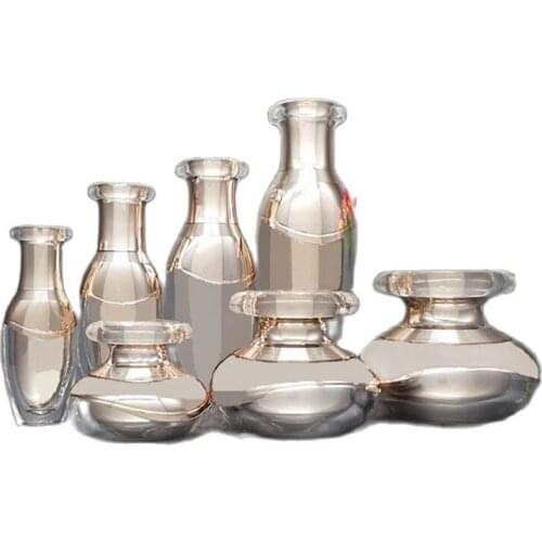 10pcs High Quality Acrylic Cream Jar Cosmetic Container Bottle Jar Acrylic Face Cream Bottle Jar Champagne Color 15g 30g 50g