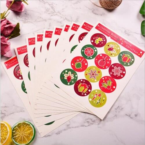 120pcs/lot Merry Christmas Round Sealing sticker Gift Packaging Party snowflake snow sticker handmake 3.6CM