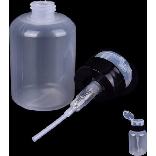 220ML Waterproof Professional Alcohol Liquid Oil Nail Art Beauty Tool Empty Clear Pump Dispenser Bottle
