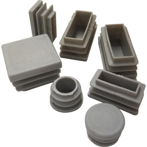 4pcs Gray Plastic inner plug Dust cover square Steel tube Pipe Blanking End Cap Bung For Furniture chair table Leg Protector
