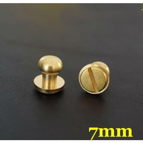 50pc Q6-7mm Solid Brass belt screw Chicago Screw Leathercraft