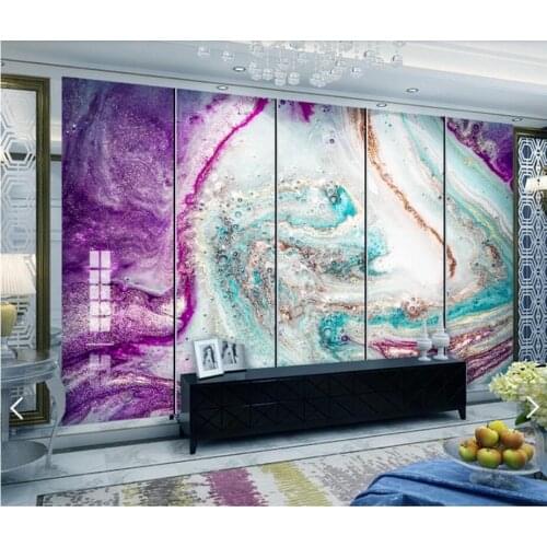 Abstract Purple Mable Mural Photo Wallpaper for Living Room TV Sofa Backdrop Wall Paper Rolls Home Decor Wall Murals