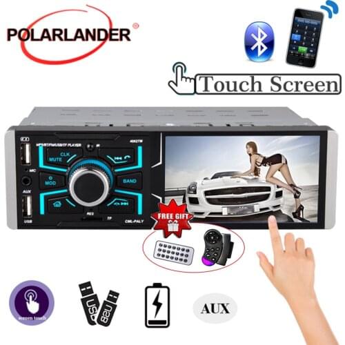 1din 4.1 inch Radio Audio Stereo HD Touch Screen AUX FM Radio Station Bluetooth Mirrorlink 1 Din Car Auto-radio Rear View Camera