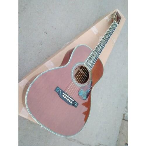 Free shipping OOO guitar solid cedar solid cocobolo real abalone slot head guitarra coco acoustic guitar