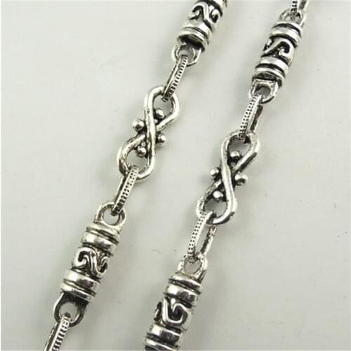 1Meter Bohemia Silver Color Jewelry Chain For Bracelet Handmade Antique Style Silver Tone Jewelry Necklace Chain 10*5MM 30132