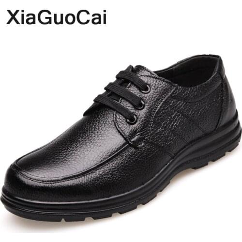 2020 Spring Autumn Men Leather Casual Shoes Classic Fashion Man Flats Genuine Leather Male Footwear For Father Soft Breathable
