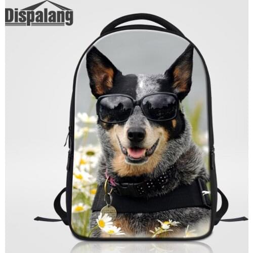 Dispalang Men Women Laptop Backpack Large Capacity School Bag Dog Print Mochila Computer Backpacks Casual Travel Laptop Bags