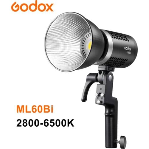 Godox ML60Bi ML60 Bi 60W Bi-Color LED Light Silent Mode Portable Brightness Adjustment Support Li-ion Outdoor LED Light