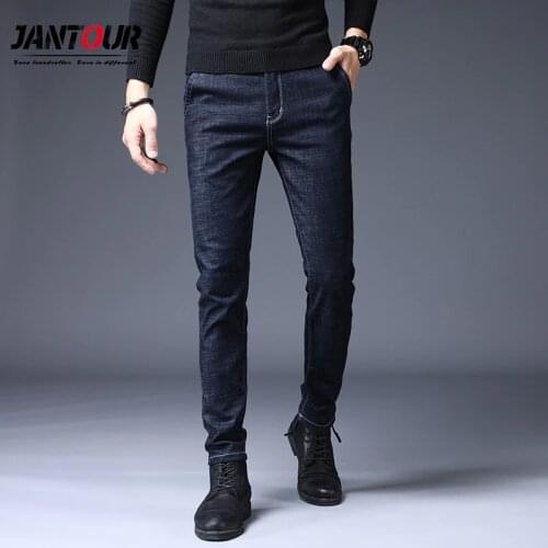 Brand 2021 Spring summer New Mens Slim Elastic Jeans Fashion Business Classic Style Skinny Jeans Denim Pants Trousers Male