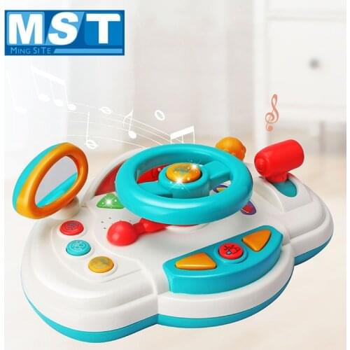 Simulation Driving Rotating Mini Steering Wheel Game Early Educational Sounding Toy With Light Musical Instrument Kid Toys Gift