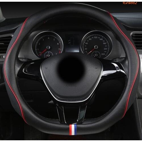 KAHOOL Leather Car Steering Wheel Cover For Ford Focus 2 3 MK2 Fiesta Fusion Mondeo MK4 Kuga Ranger F150