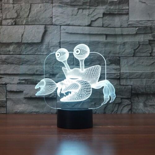 Crab Usb 3d Night Light Fule Electronic Product Led Touch Creative Led NightLight Lovely cartoon childrens toys 3d Light
